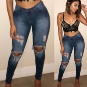 . OOTDFASH/Vibrant Marcelo High Waist Distressed Skinny Jeans